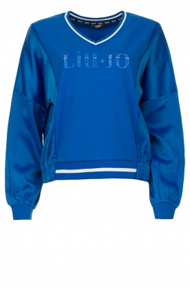 Liu Jo Easywear | Sweater met logo Levy | blauw 