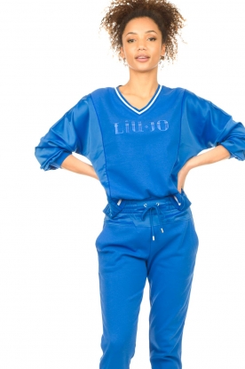 Liu Jo Easywear | Sweater met logo Levy | blauw 