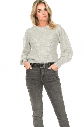 Dante 6 |  Knitted sweater with pompoms Matin | grey