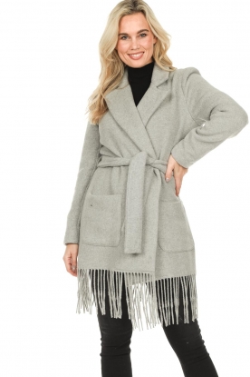 Kocca |  Transition jacket with fringes Alnir | grey
