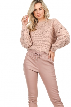 Kocca |  Knitted sweater with balloon sleeves Japai | pink