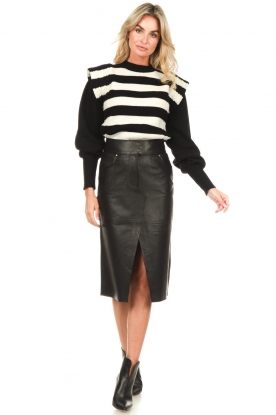 Look Midi leather skirt Emma