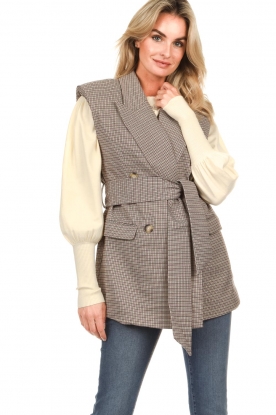 Notes Du Nord |  Waistcoat with checkered print Emia | Multi