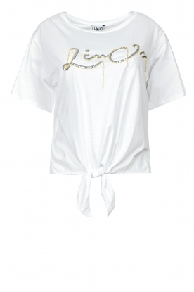 Liu Jo |T-shirt met geknoopte onderkant Kym | wit 