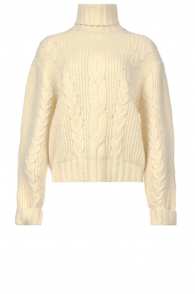 Silvian Heach |  Knitted turtleneck sweater Cezar | natural 
