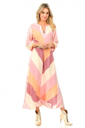 Devotion |  Jacquard maxi dress Khalis | pink