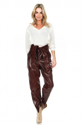 IRO |  Tailored patent leather trousers Salil | Bordeaux 