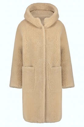 STUDIO AR | Hooded teddy coat Aisha | natural