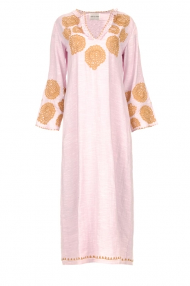 Antik Batik |Maxi-jurk met borduursels Togala | lila 