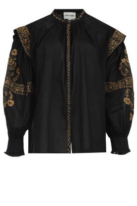 Antik Batik | Blouse with puffed sleeves Alan | black