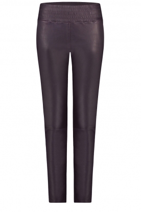 Ibana | Stretch leather pants Colette | aubergine