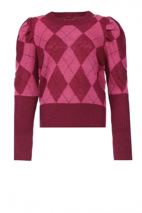 Liu Jo |  Sweater with checkered print Shelly | pink 