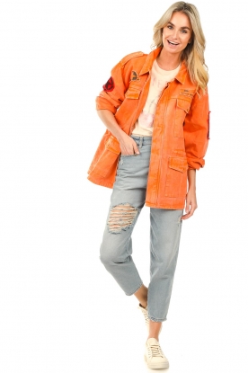 Twinset | Destroyed carrot fit jeans Maddy | blauw 