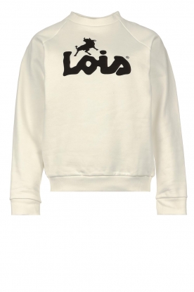Lois Jeans | Sweater with logo print Iris | natural