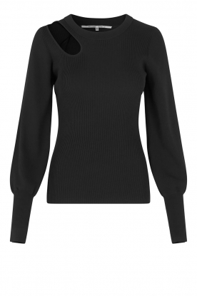 Second Female | Tricot jumper with cut-out Lee | black