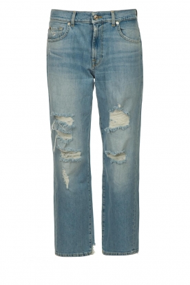 7 For All Mankind |Straight fit jeans met gescheurde details Modern | blauw 
