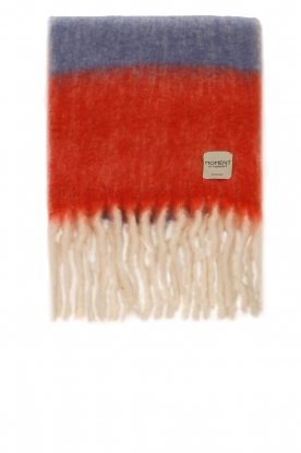 Moment Amsterdam |Lange gestreepte sjaal Coco | rood/bruin