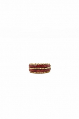 Mimi et Toi |  18k gold plated ring with coral stone Leala | gold 