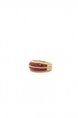 Mimi et Toi | 18k gold plated ring with coral stone Leala | gold