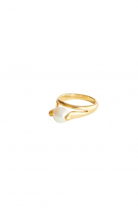 Mimi et Toi | 18k gold plated pearl ring Valentine | gold