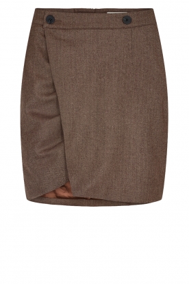 Copenhagen Muse | Wrap skirt with side pockets Tailor | brown