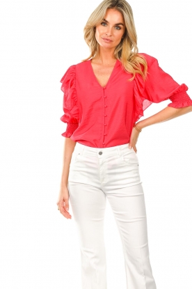 Dante 6 |  Blouse with ruffles Joanna | pink
