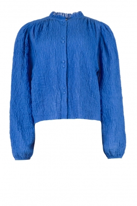 Dante 6 | Cotton blouse with puff sleeves Serena | blue