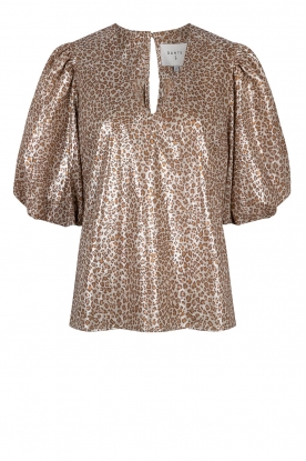 Dante 6 | Shiny leopard blouse Blossom | beige
