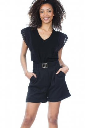 Dante 6 |   Sweater with lace shoulder details Brightly | black 