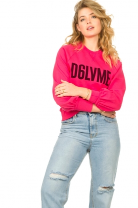 Dante 6 |  Sweater with text print Loveme | pink