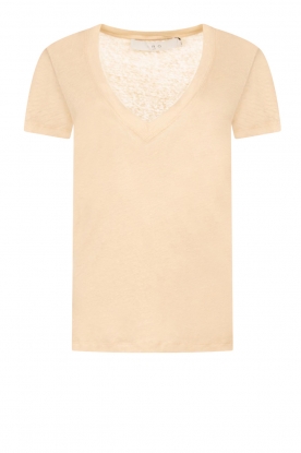 IRO |  Linen t-shirt with V-neck | beige 