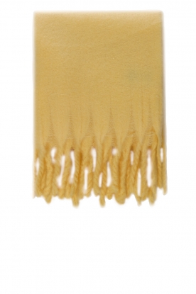 American Vintage | Finely knitted scarf with fringes Zinaco | yellow