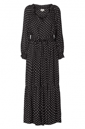 Lollys Laundry |Maxi jurk met polkadot print Britta | zwart 