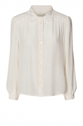 Lollys Laundry | Blouse with broderie anglaise Piaf | white