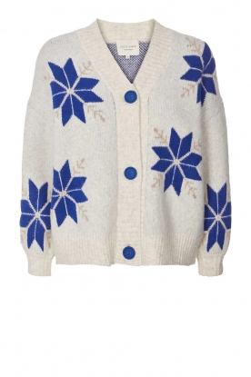 Lollys Laundry |  Knitted cardigan with design Paisley | naturel 