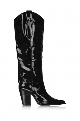 Toral | Lacquer leather cowboy boots Ana | black