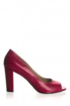 Noe | Leather peep-toe pumps Nicoline | pink