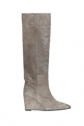 Suède sleehak laarzen Elsa | naturel | Toral | Little Soho