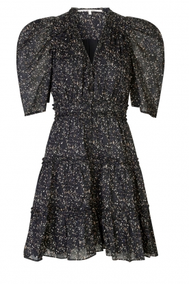Second Female | Print dress with ruffles Jodis | black