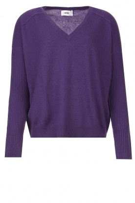 Not Shy | Cashmere sweater with v-neck | purple