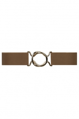 Little Soho | Elastic belt with golden buckle Josefien | beige