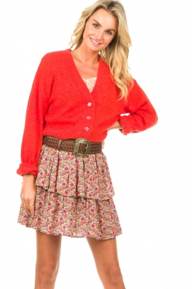 Les Favorites |  Skirt with flower print Isabel | pink 