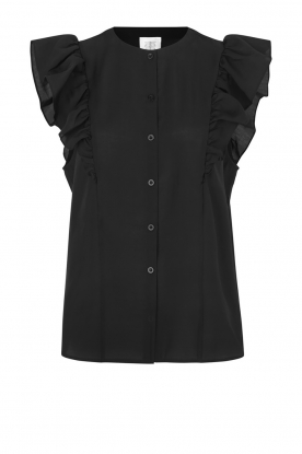 Second Female | Blouse with sleeve details Kimma | black
