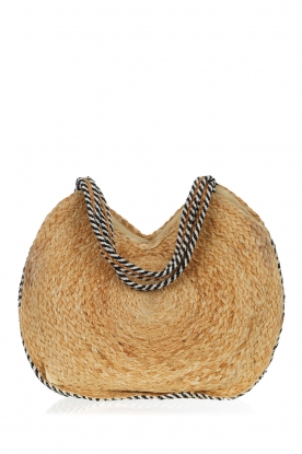 Little Soho | Round bag with striped piping Lidia | natural