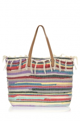 Little Soho | Colored striped shopper with inner bag | multi