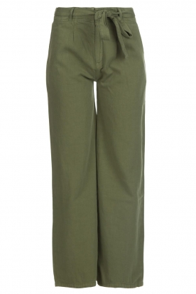 Katoenen broek met wijde pijpen Noemi | groen | Lois Jeans | Little Soho