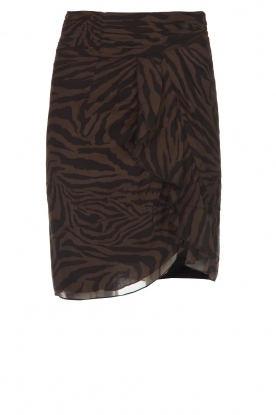 ba&sh | Zebra print dress with ruffles Scarlett | brown