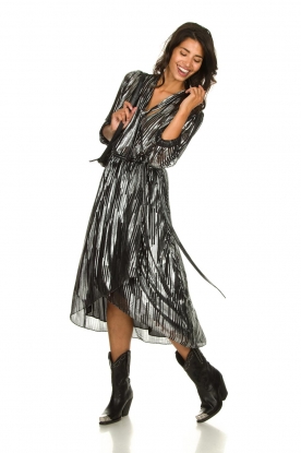 IRO | Skirt with lurex stripes Dori | metallic black