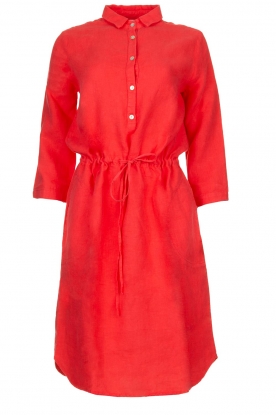Knit-ted | Linen dress with drawstring Katja | pink 
