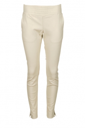 Leren broek Colette | wit | Ibana | Little Soho